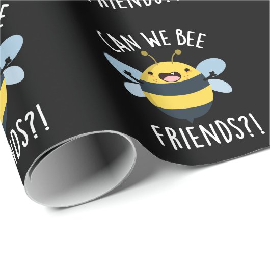 Können wir Freunde werden Funny Bug Pun Dark BG Geschenkpapier (Rolleneckpunkt)