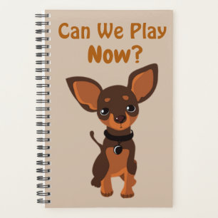 "Können wir JETZT spielen?" Funny Beging Dog Jour Planer