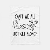 Können wir nicht alle einfach mit Rock Paper Sciss Fleecedecke (Vorderseite)