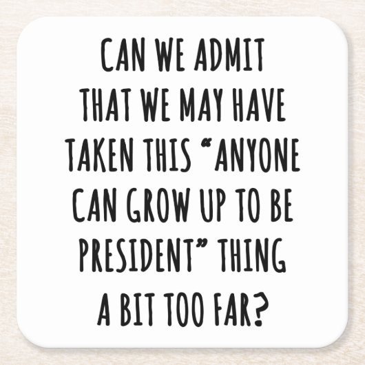 Können wir zugeben? rechteckiger pappuntersetzer (Vorderseite)