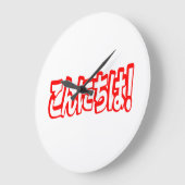 Konnichiwa! Japanese Hello! こんにちは Nihongo Language Große Wanduhr (Winkel)