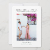 Konnos Beach Cyprus Wedding rettet das Datum Einladung (Rückseite)