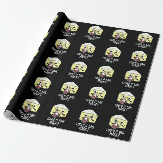 Könnte es Brie Magic Funny Cheese Pun Dark BG Geschenkpapier (Ungerollt)