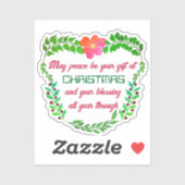 KÖNNTE FRIEDEN SEIN, DASS IHR GESCHENK BEI CHRISTM AUFKLEBER (Blatt)