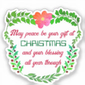 KÖNNTE FRIEDEN SEIN, DASS IHR GESCHENK BEI CHRISTM AUFKLEBER (Vorderseite)