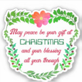KÖNNTE FRIEDEN SEIN, DASS IHR GESCHENK BEI CHRISTM AUFKLEBER (Vorderseite)