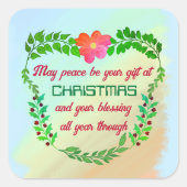 KÖNNTE FRIEDEN SEIN, DASS IHR GESCHENK BEI CHRISTM QUADRATISCHER AUFKLEBER (Vorderseite)