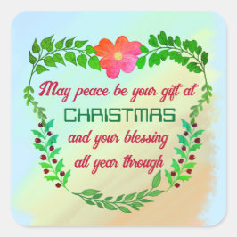 KÖNNTE FRIEDEN SEIN, DASS IHR GESCHENK BEI CHRISTM QUADRATISCHER AUFKLEBER