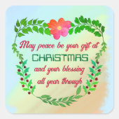 KÖNNTE FRIEDEN SEIN, DASS IHR GESCHENK BEI CHRISTM QUADRATISCHER AUFKLEBER (Vorderseite)
