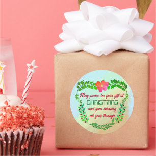 KÖNNTE FRIEDEN SEIN, DASS IHR GESCHENK BEI CHRISTM RUNDER AUFKLEBER