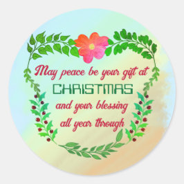 KÖNNTE FRIEDEN SEIN, DASS IHR GESCHENK BEI CHRISTM RUNDER AUFKLEBER