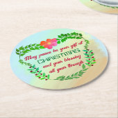 KÖNNTE FRIEDEN SEIN, DASS IHR GESCHENK BEI CHRISTM RUNDER PAPPUNTERSETZER (Angewinkelt)