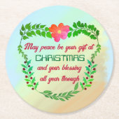 KÖNNTE FRIEDEN SEIN, DASS IHR GESCHENK BEI CHRISTM RUNDER PAPPUNTERSETZER (Vorderseite)