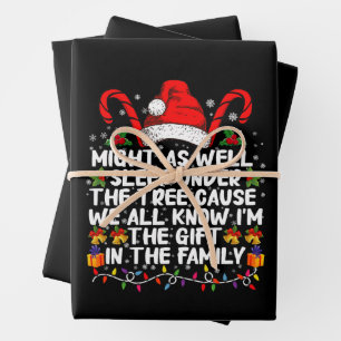 Könnte genauso gut unter dem Baum schlafen Weihnac Geschenkpapier Set