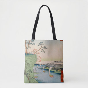 Konodai Tone Fluss Vintage Ukiyo-e japanische Kuns Tasche
