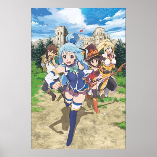 Konosuba Aqua Megumin Dunkelheit Kazuma Poster (Vorne)