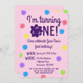 Konpeito First Birthday Einladung (Vorne/Hinten)