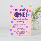 Konpeito First Birthday Einladung (Stehend Vorderseite)