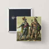 Konquistador mit einem Ureinwohner-Leiter (Farbe Button (Vorne & Hinten)