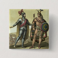 Konquistador mit einem Ureinwohner-Leiter (Farbe
