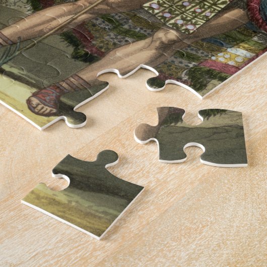 Konquistador mit einem Ureinwohner-Leiter (Farbe Puzzle (Seite)