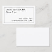 Konservativ, dapper Attorney Business Card Visitenkarte (Vorne/Hinten)