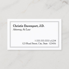Konservativ, dapper Attorney Business Card Visitenkarte