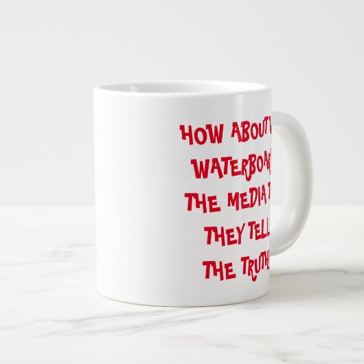 Konservative Anti-Leftist Mainstream Media Bias Jumbo-Tasse (Vorderseite Rechts)