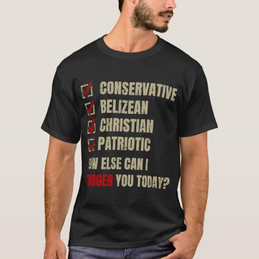 Konservative Belizer Christlich Patriotic T-Shirt (Vorderseite)