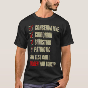 Konservative Comorische Christliche Patriotin T-Shirt