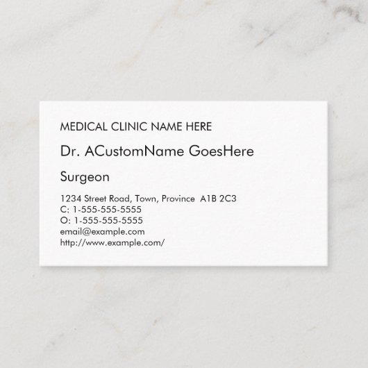 Konservative, einfache und bescheidene Visitenkart Visitenkarte (Vorderseite)