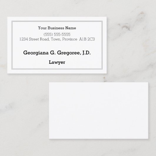 Konservative, einfache und Schlichte Visitenkarte (Vorne/Hinten)