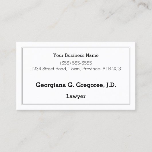 Konservative, einfache und Schlichte Visitenkarte (Vorderseite)