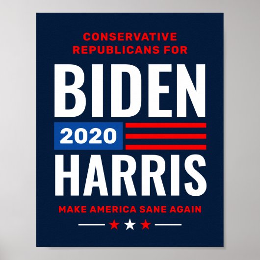 Konservative für die Kampagne Biden Harris 2020 Poster (Vorne)
