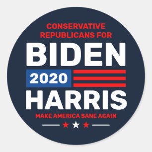 Konservative für die Kampagne Biden Harris 2020 Runder Aufkleber