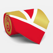 Konservative Gold Red White Krawatte (Gerollt)