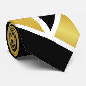 Konservative Gold Schwarz-weiß Krawatte (Gerollt)