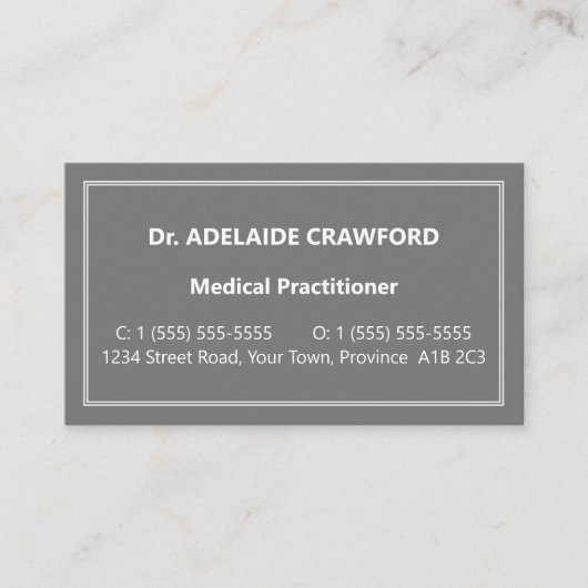 Konservative, neutrale Visitenkarte (Vorderseite)