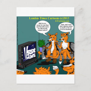 Konservative News Funny Cartoon Postkarte