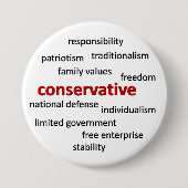 Konservative Philosophie und Werte Button (Vorderseite)