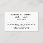 Konservative und Schlichte Anwaltskarte Visitenkarte (Vorderseite)