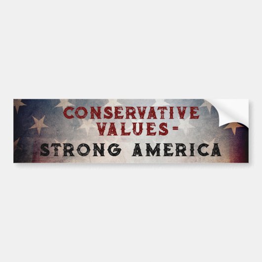 Konservative Werte = Strong America Sticker Autoaufkleber (Vorne)