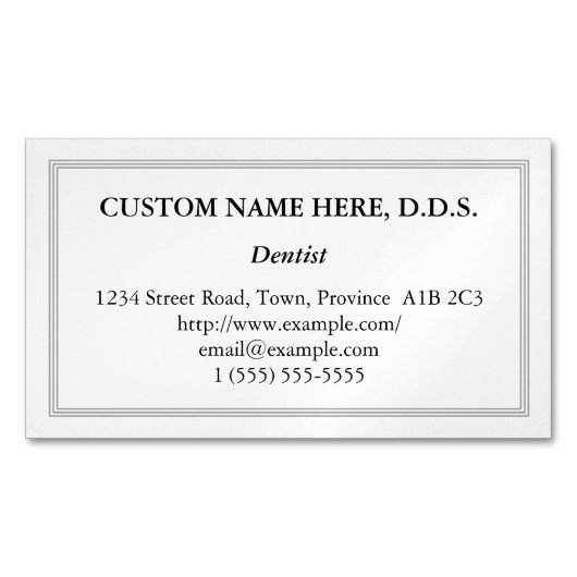 Konservative Zahnärzte Magnetkarte Magnetische Visitenkarte (Vorderseite)