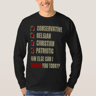 Konservativer belgischer christlicher Patriotismus T-Shirt