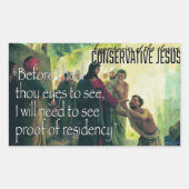 Konservativer Jesus auf der Residenzsticker Set vo Rechteckiger Aufkleber (Vorderseite)