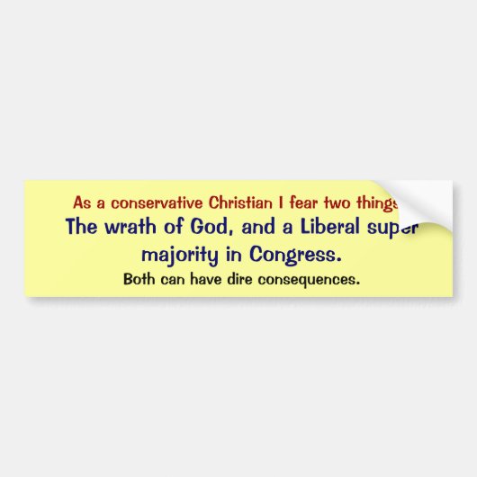 Konservatives christliches autoaufkleber (Vorne)