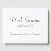 Konservatives und elegantes Beileid Gästebuch (Vorderseite)