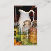 Konserven von Jar mit Mais Visitenkarte (Rückseite)