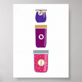 Konserven von Lebensmitteln - Gemischte Konfitüren Poster