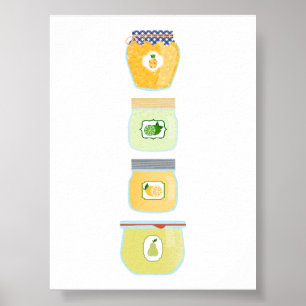 Konserven von Lebensmitteln - Gemischte Konfitüren Poster